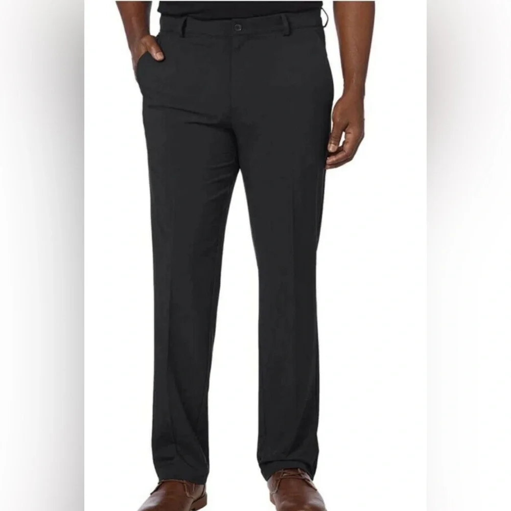 Greg Norman Men's Performance Classic Pants, Black Size 32x34 Office Golf